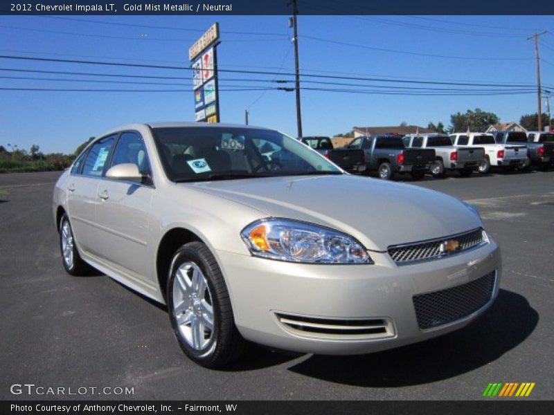 Gold Mist Metallic / Neutral 2012 Chevrolet Impala LT
