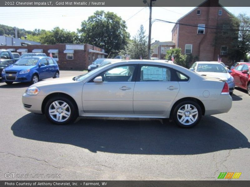 Gold Mist Metallic / Neutral 2012 Chevrolet Impala LT