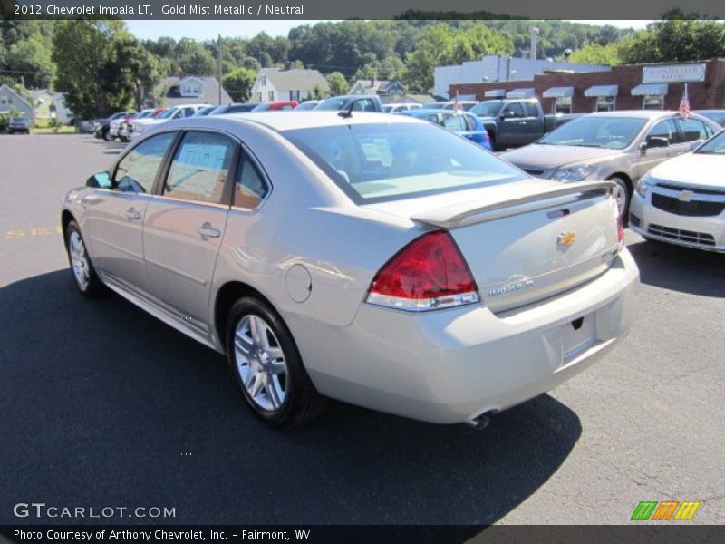 Gold Mist Metallic / Neutral 2012 Chevrolet Impala LT