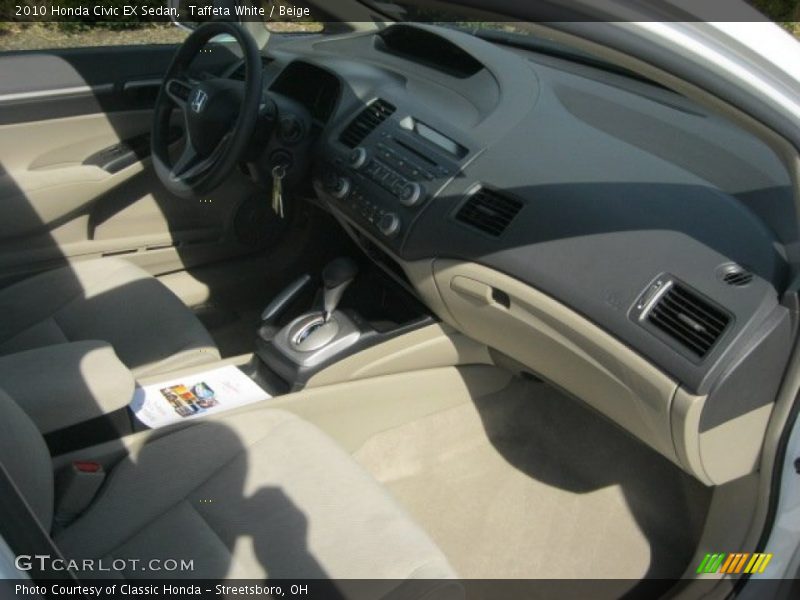 Taffeta White / Beige 2010 Honda Civic EX Sedan