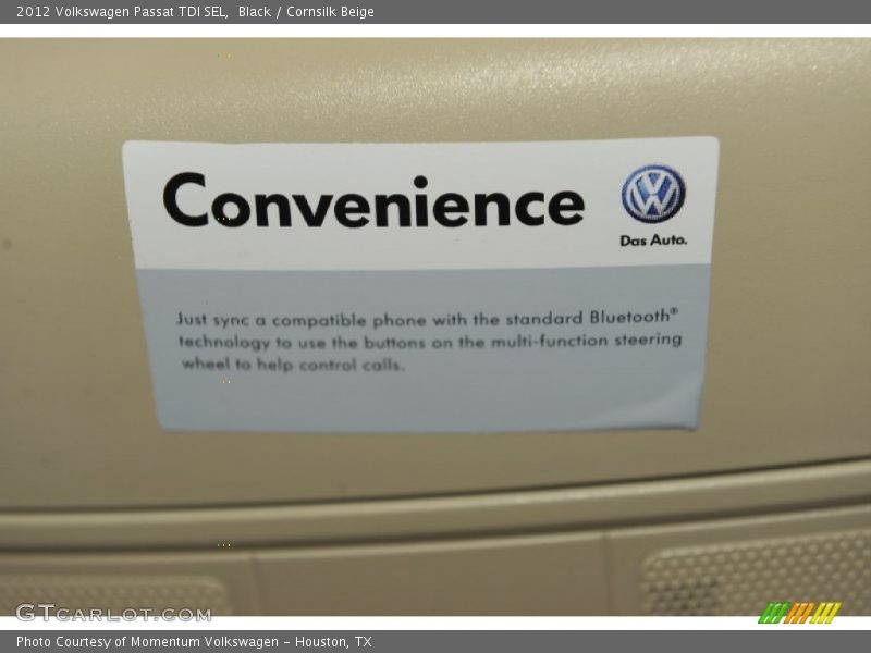 Black / Cornsilk Beige 2012 Volkswagen Passat TDI SEL