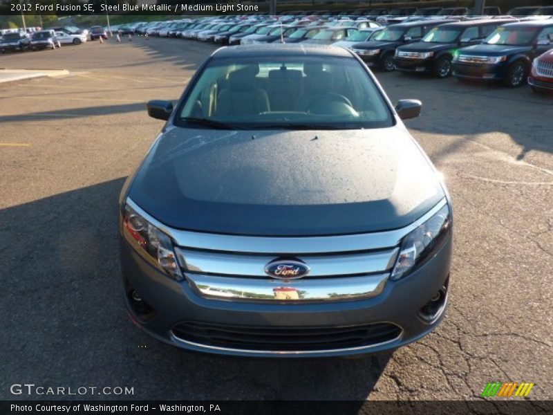 Steel Blue Metallic / Medium Light Stone 2012 Ford Fusion SE