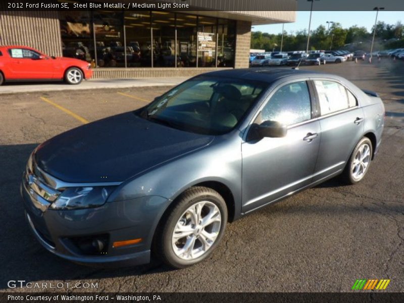 Steel Blue Metallic / Medium Light Stone 2012 Ford Fusion SE