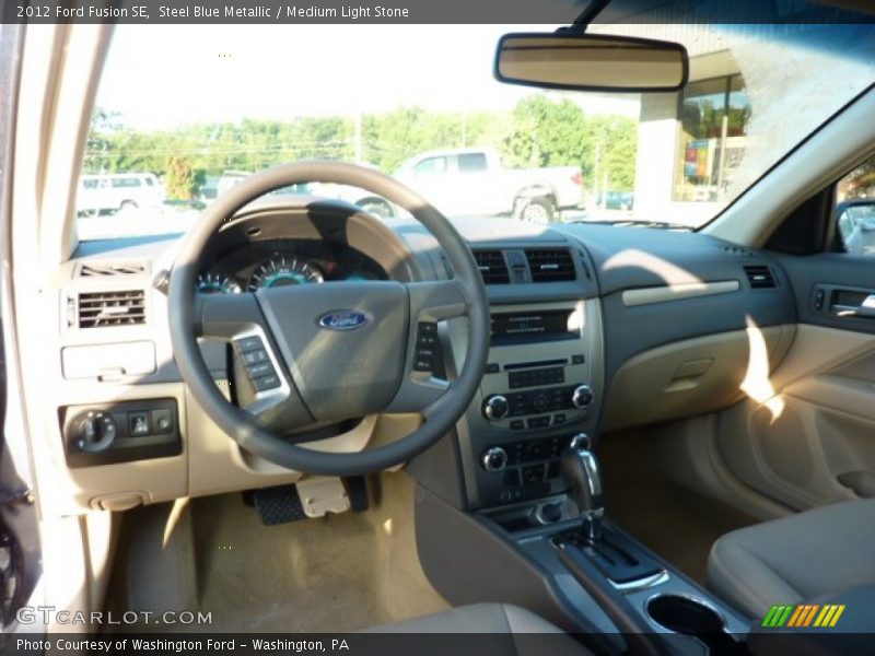 Steel Blue Metallic / Medium Light Stone 2012 Ford Fusion SE