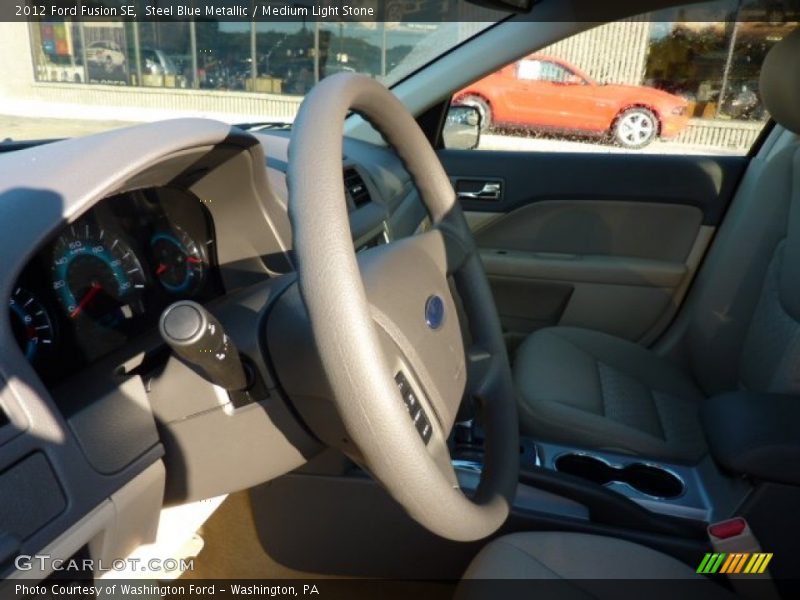 Steel Blue Metallic / Medium Light Stone 2012 Ford Fusion SE