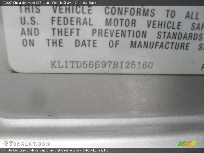 Cosmic Silver / Charcoal Black 2007 Chevrolet Aveo LS Sedan