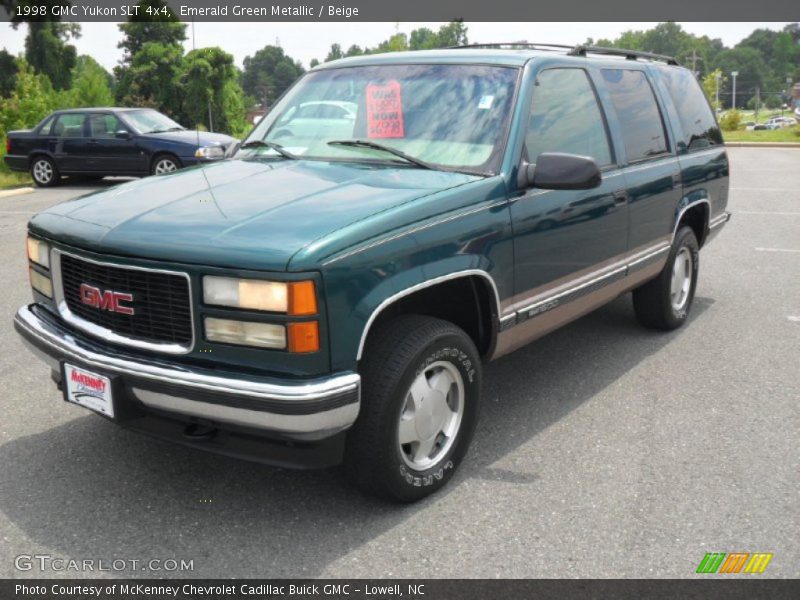 Emerald Green Metallic / Beige 1998 GMC Yukon SLT 4x4