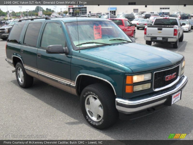 Emerald Green Metallic / Beige 1998 GMC Yukon SLT 4x4