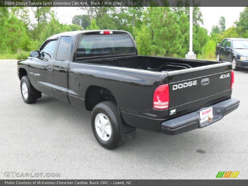 Black / Mist Gray 2000 Dodge Dakota Sport Extended Cab 4x4