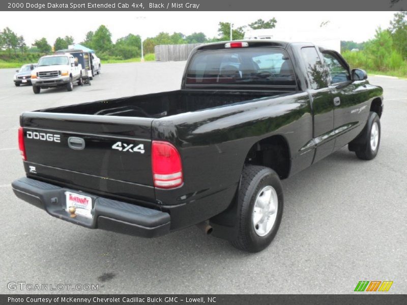 Black / Mist Gray 2000 Dodge Dakota Sport Extended Cab 4x4