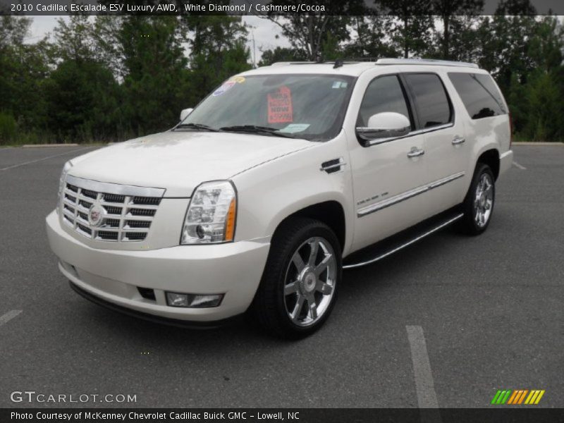 White Diamond / Cashmere/Cocoa 2010 Cadillac Escalade ESV Luxury AWD