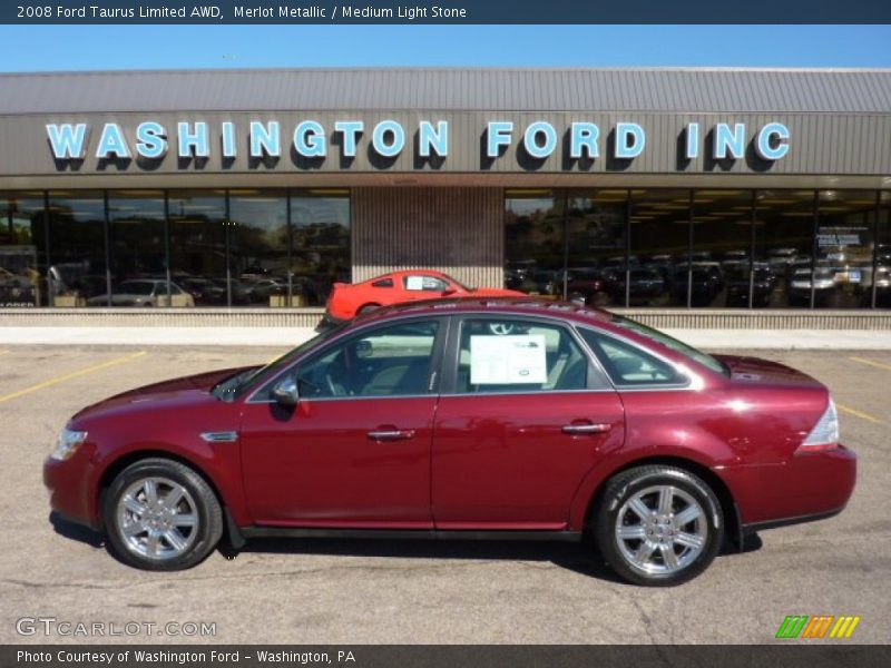 Merlot Metallic / Medium Light Stone 2008 Ford Taurus Limited AWD