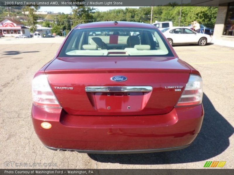Merlot Metallic / Medium Light Stone 2008 Ford Taurus Limited AWD