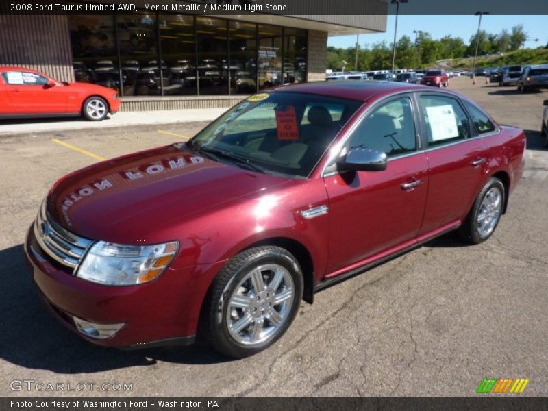 Merlot Metallic / Medium Light Stone 2008 Ford Taurus Limited AWD