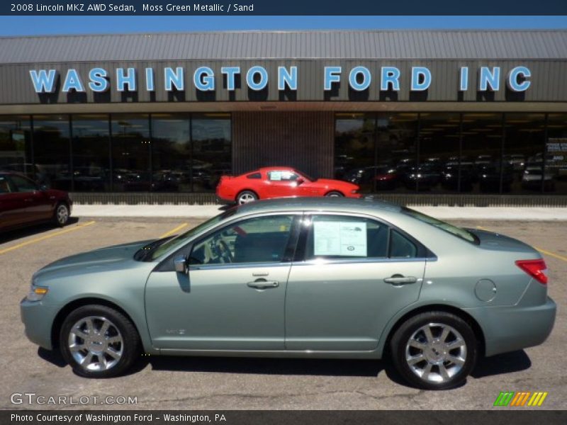 Moss Green Metallic / Sand 2008 Lincoln MKZ AWD Sedan