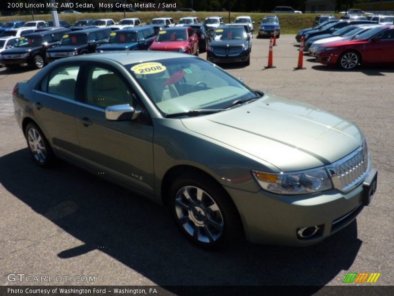 Moss Green Metallic / Sand 2008 Lincoln MKZ AWD Sedan