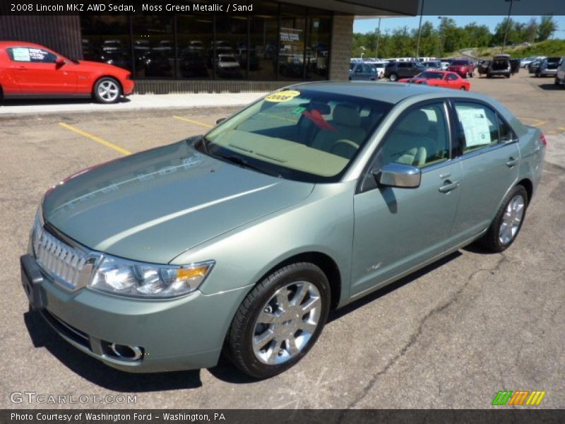 Moss Green Metallic / Sand 2008 Lincoln MKZ AWD Sedan