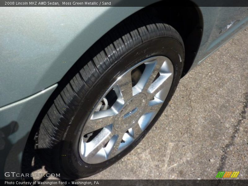 Moss Green Metallic / Sand 2008 Lincoln MKZ AWD Sedan