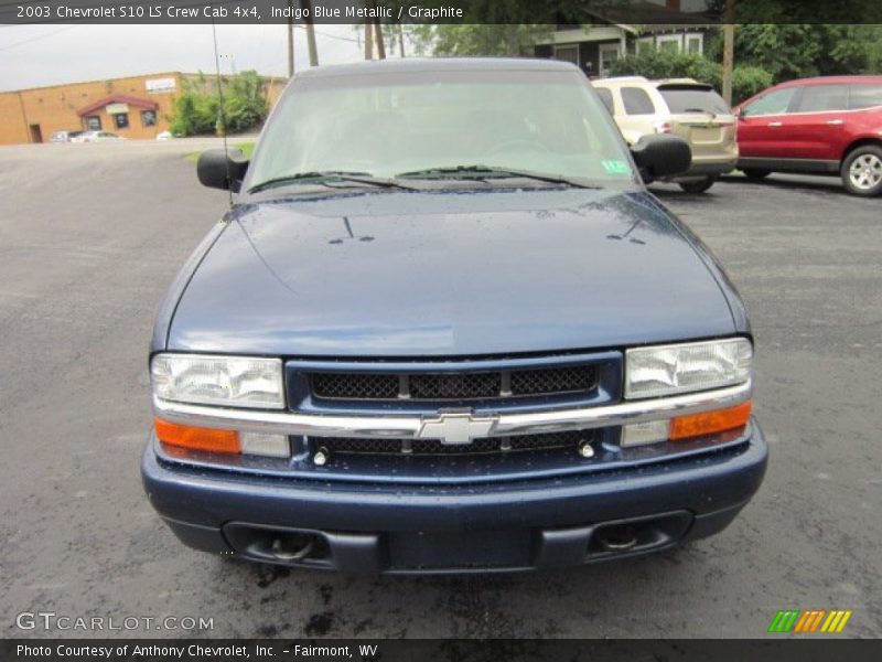 Indigo Blue Metallic / Graphite 2003 Chevrolet S10 LS Crew Cab 4x4