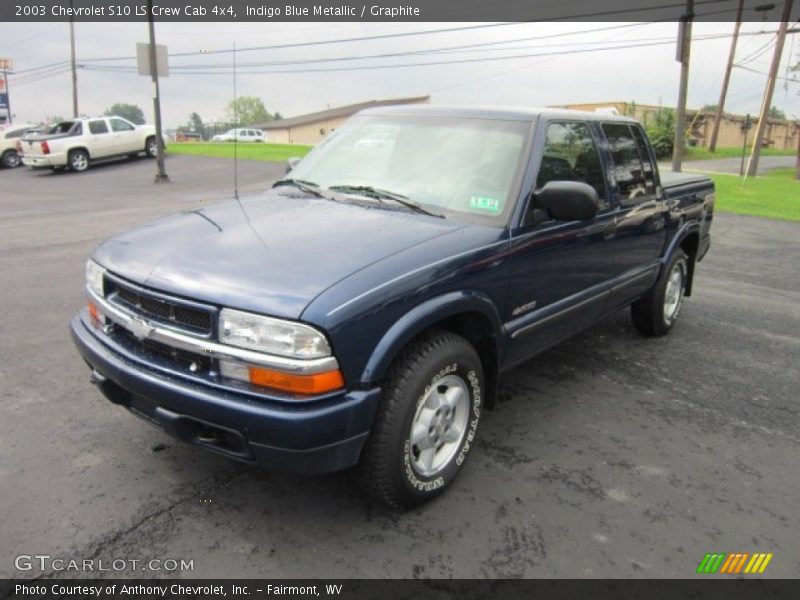 Indigo Blue Metallic / Graphite 2003 Chevrolet S10 LS Crew Cab 4x4