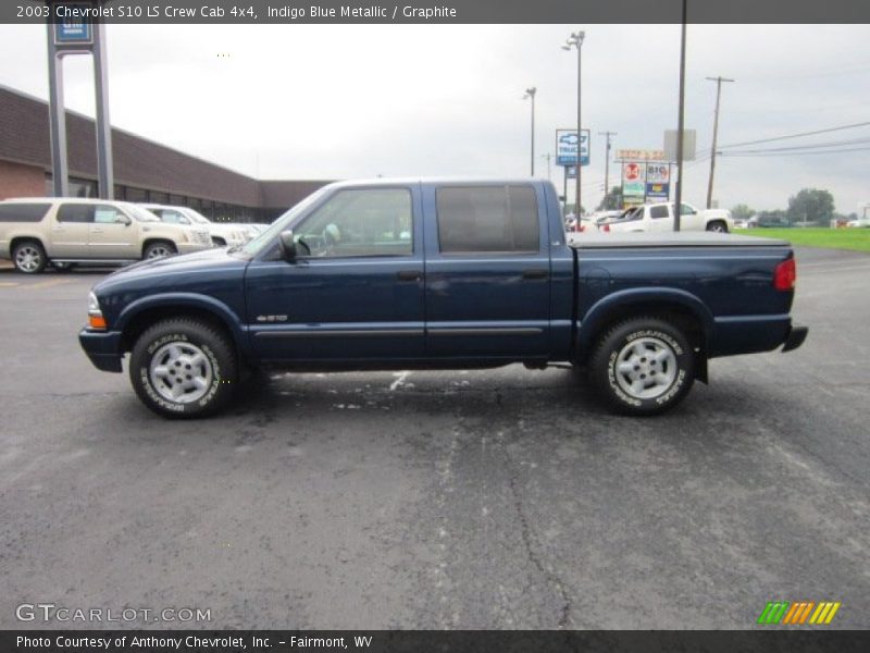 Indigo Blue Metallic / Graphite 2003 Chevrolet S10 LS Crew Cab 4x4