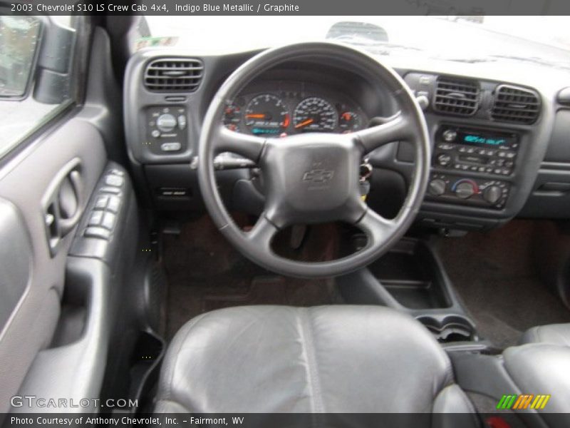 Indigo Blue Metallic / Graphite 2003 Chevrolet S10 LS Crew Cab 4x4