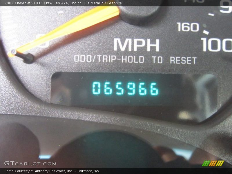 Indigo Blue Metallic / Graphite 2003 Chevrolet S10 LS Crew Cab 4x4