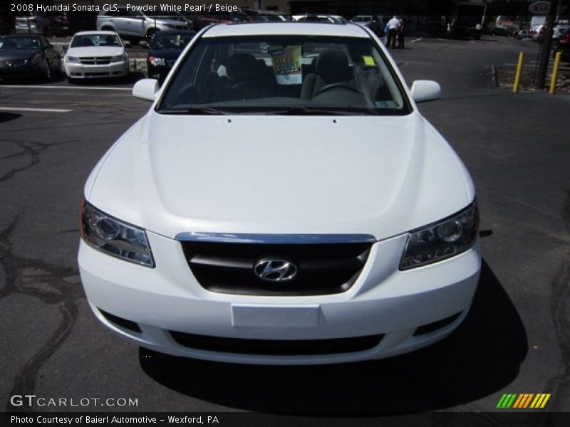 Powder White Pearl / Beige 2008 Hyundai Sonata GLS