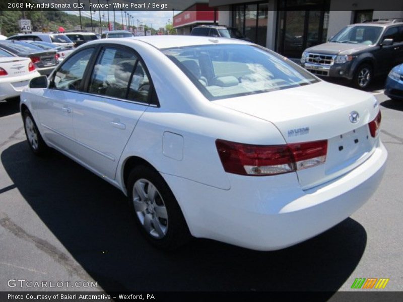 Powder White Pearl / Beige 2008 Hyundai Sonata GLS