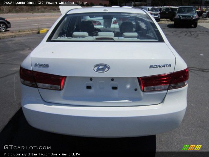 Powder White Pearl / Beige 2008 Hyundai Sonata GLS