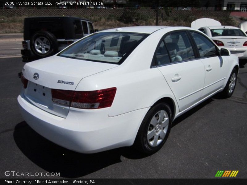 Powder White Pearl / Beige 2008 Hyundai Sonata GLS