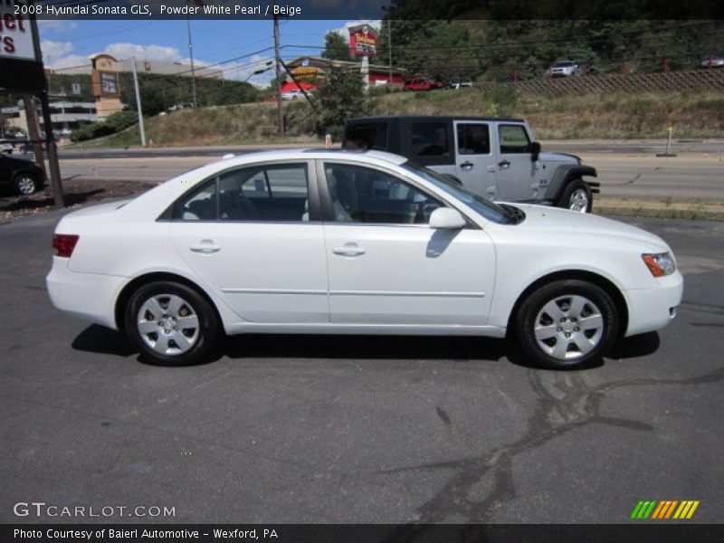 Powder White Pearl / Beige 2008 Hyundai Sonata GLS