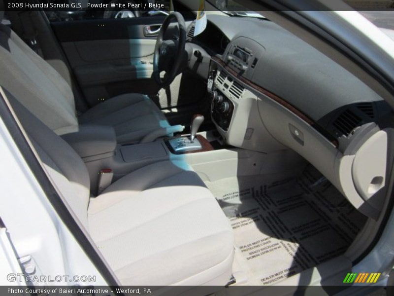 Powder White Pearl / Beige 2008 Hyundai Sonata GLS