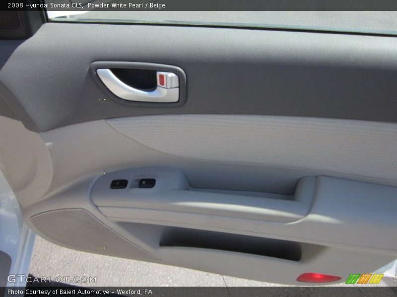 Powder White Pearl / Beige 2008 Hyundai Sonata GLS