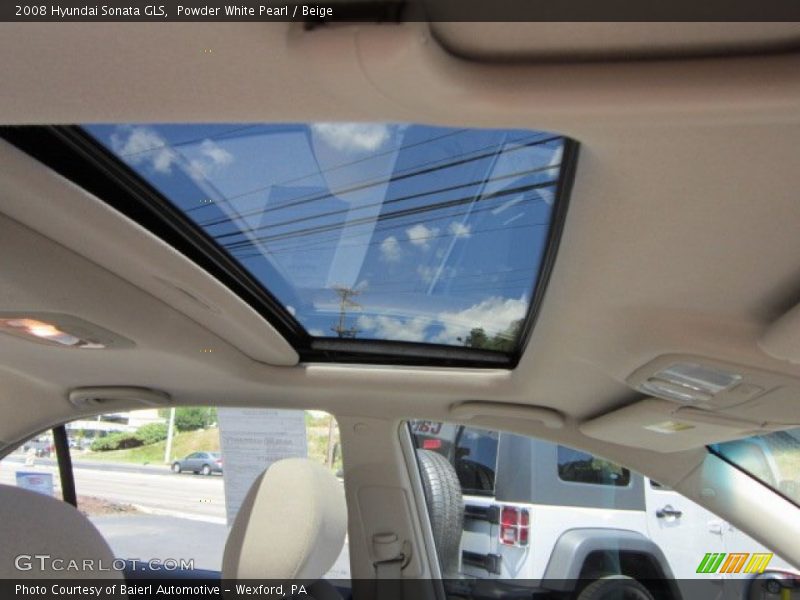 Powder White Pearl / Beige 2008 Hyundai Sonata GLS