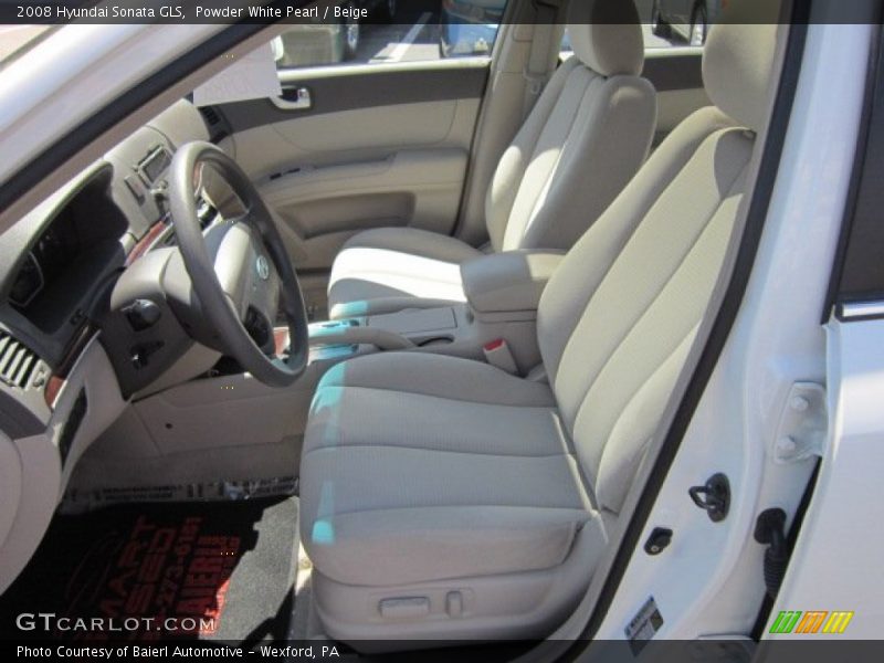 Powder White Pearl / Beige 2008 Hyundai Sonata GLS