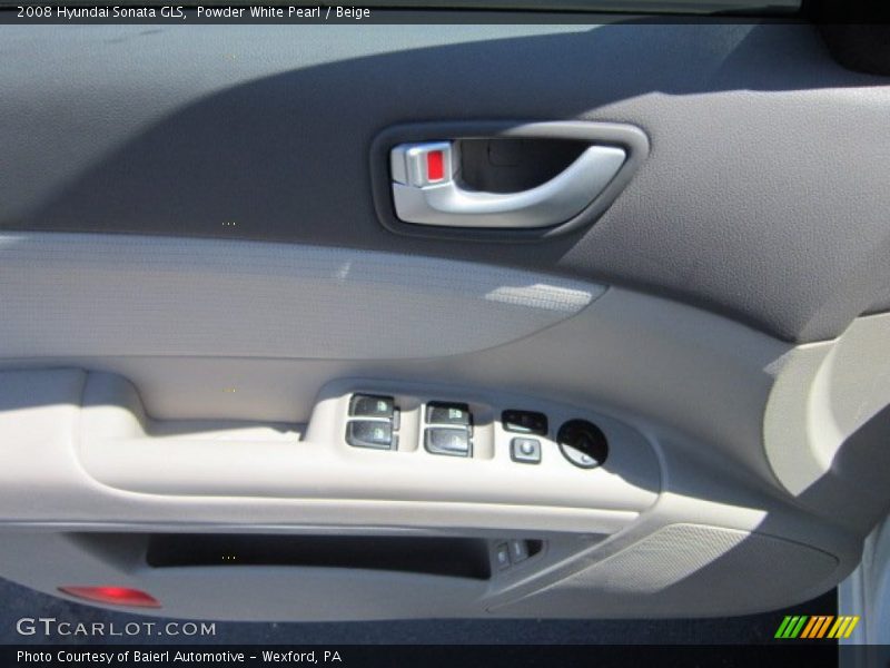 Powder White Pearl / Beige 2008 Hyundai Sonata GLS
