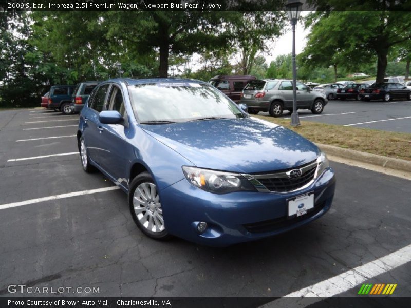 Newport Blue Pearl / Ivory 2009 Subaru Impreza 2.5i Premium Wagon