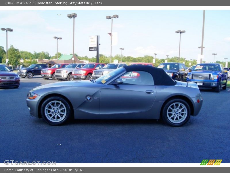 Sterling Gray Metallic / Black 2004 BMW Z4 2.5i Roadster