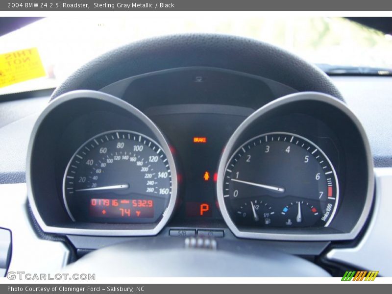 Sterling Gray Metallic / Black 2004 BMW Z4 2.5i Roadster