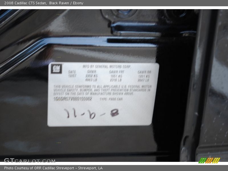 Black Raven / Ebony 2008 Cadillac CTS Sedan