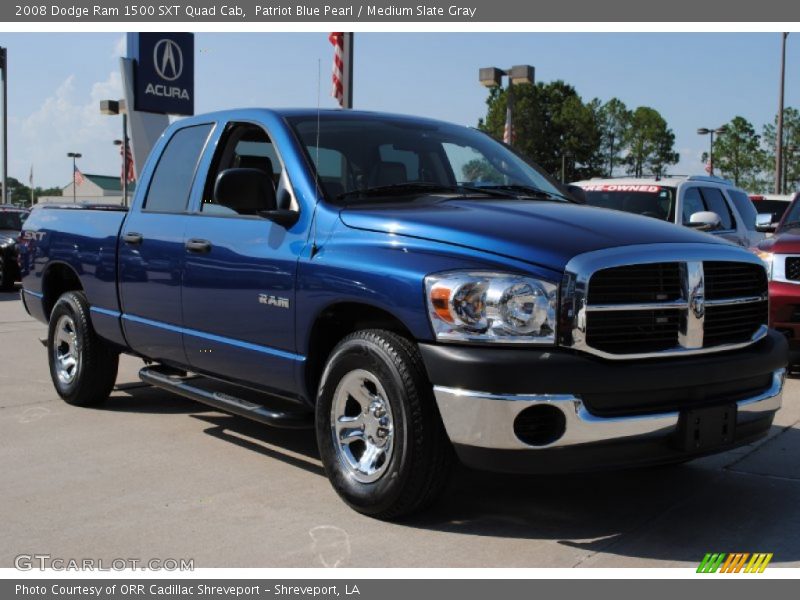 Patriot Blue Pearl / Medium Slate Gray 2008 Dodge Ram 1500 SXT Quad Cab