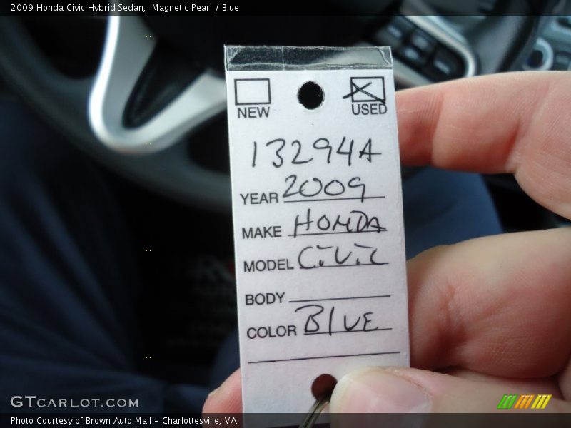 Magnetic Pearl / Blue 2009 Honda Civic Hybrid Sedan