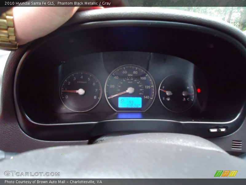 Phantom Black Metallic / Gray 2010 Hyundai Santa Fe GLS