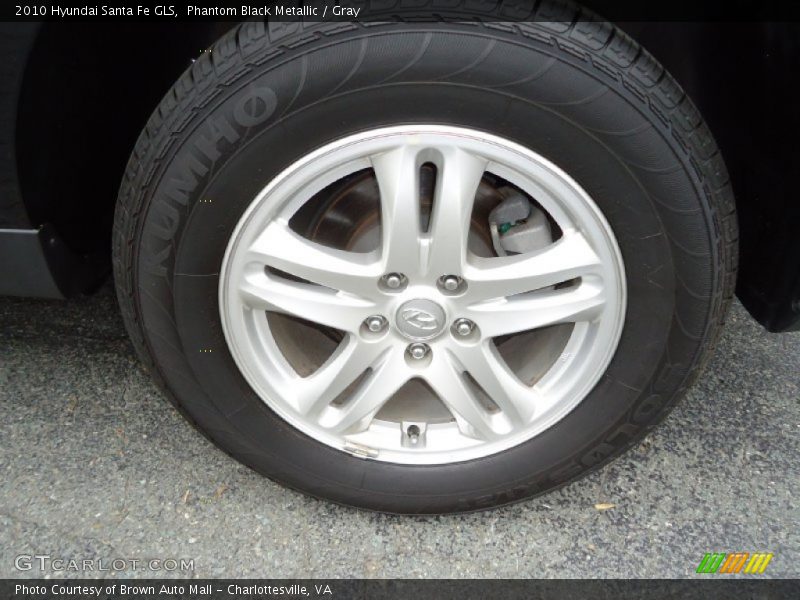 Phantom Black Metallic / Gray 2010 Hyundai Santa Fe GLS