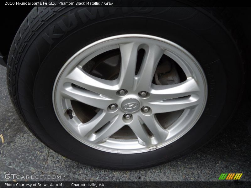 Phantom Black Metallic / Gray 2010 Hyundai Santa Fe GLS