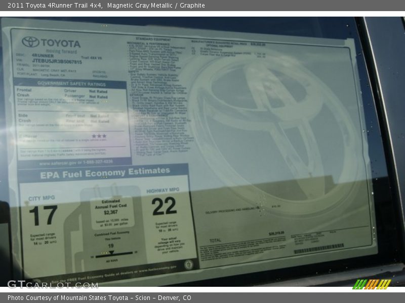 Magnetic Gray Metallic / Graphite 2011 Toyota 4Runner Trail 4x4