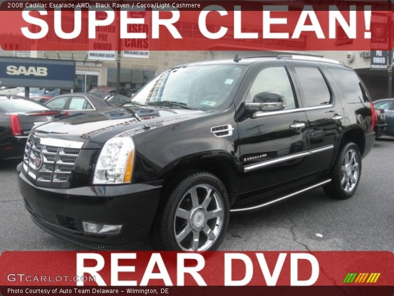 Black Raven / Cocoa/Light Cashmere 2008 Cadillac Escalade AWD