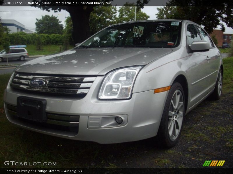 Silver Birch Metallic / Charcoal Black/Red 2008 Ford Fusion SE