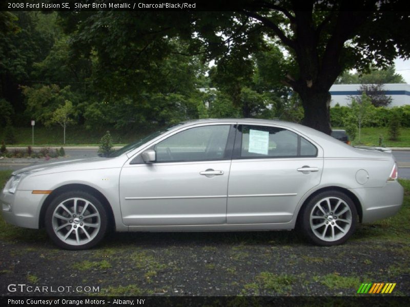 Silver Birch Metallic / Charcoal Black/Red 2008 Ford Fusion SE